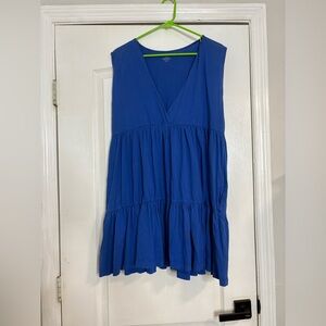 Summer salt Blue Tiered Tank Top Dress Swimsuit Cover Up L